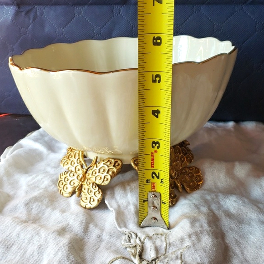 Jay Strongwater Catalina Porcelain Fluted Butterfly Bowl - Picture 11 of 14